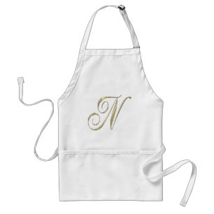 Guld monogram N initialer Förkläde