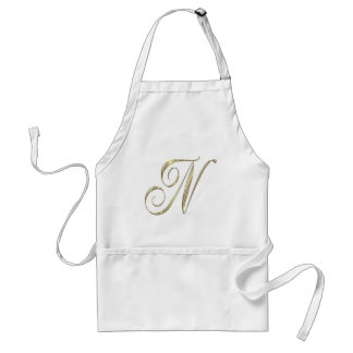 Guld monogram N initialer Förkläde