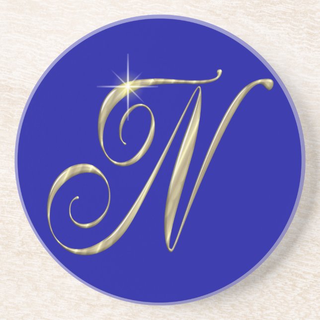 Guld monogram N initialer Underlägg (Framsidan)
