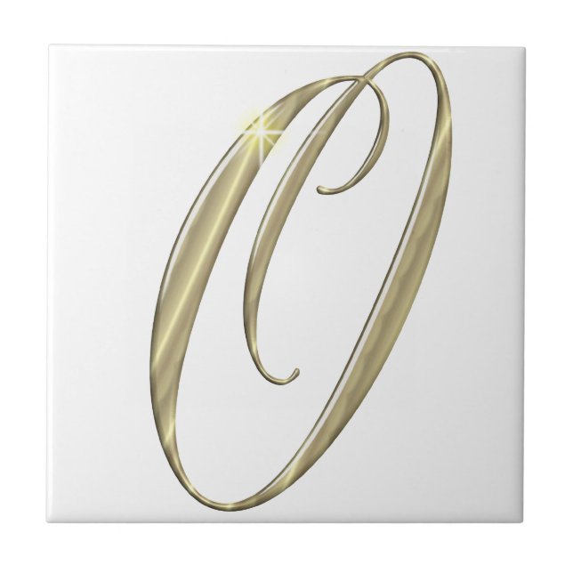 Guld monogram O initialer Kakelplatta (Framsidan)