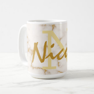 Guld Monogram och initial Kaffemugg