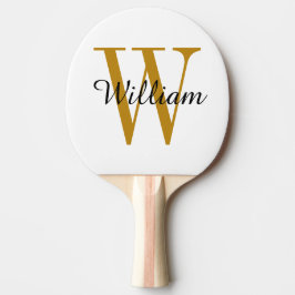 Guld Monogram och Namn Personligen Pingisracket