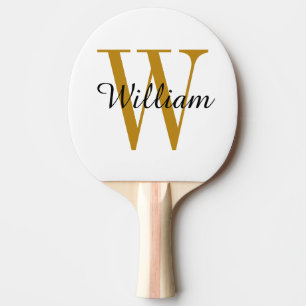 Guld Monogram och Namn Personligen Pingisracket