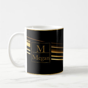 Guld Monogram Personlig Trendig Espresso Mugg: Kaffemugg