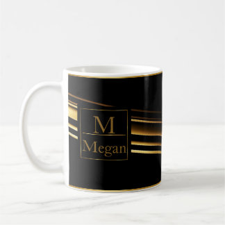 Guld Monogram Personlig Trendig Espresso Mugg: Kaffemugg