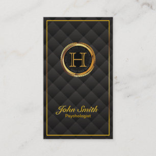 Guld Monogram Psykolog Affärskort Visitkort