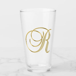Guld Monogram R-glas Glaskopp