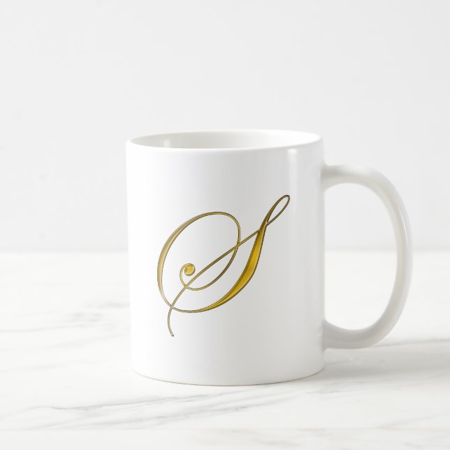 Guld- Monogram S Kaffemugg (Höger)