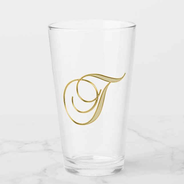 Guld Monogram T Glas (Framsida)