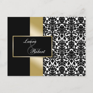 guld monogram Tack Cards Vykort