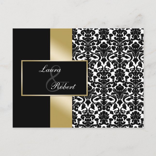 guld monogram Tack Cards Vykort (Framsida)
