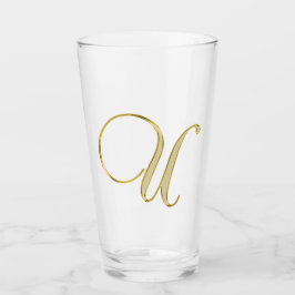 Guld Monogram U-glas Glaskopp