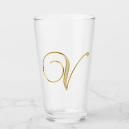 Guld Monogram V glas