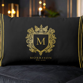 Guld Monogram Vapensköld Lumbarkudde