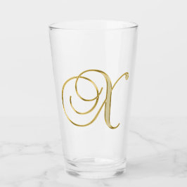 Guld Monogram X-glas Glaskopp
