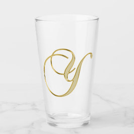 Guld Monogram Y-glas Glaskopp