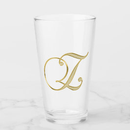 Guld Monogram Z-glas Glaskopp