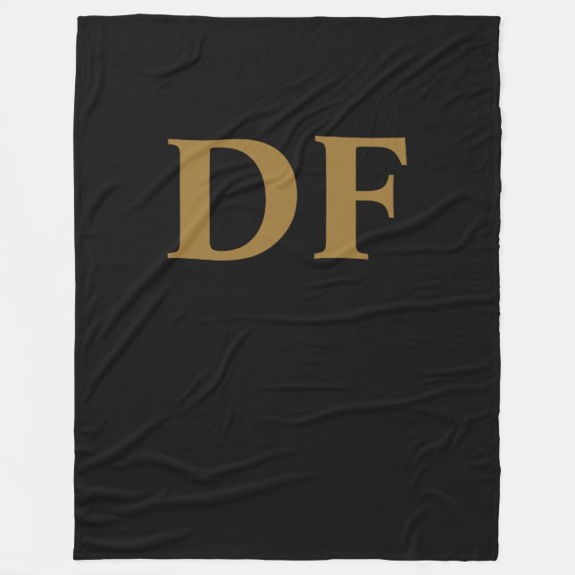 Guld Monogrammed Fleece Blanket (Framsidan)