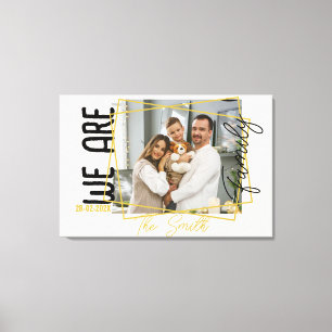 Guld Monogrammed, vi är familjefoto Canvastryck