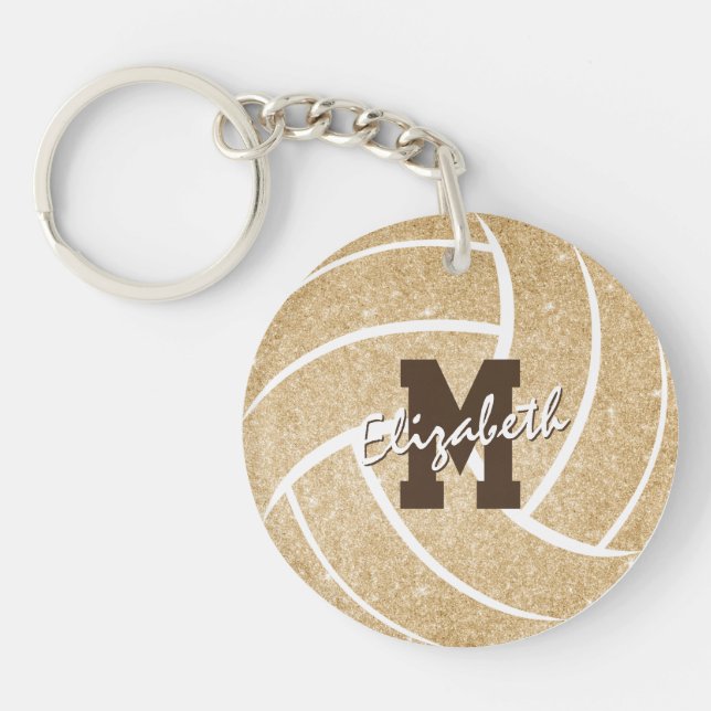guld monogrammerade sportflickors volleyball bag m (Framsidan)