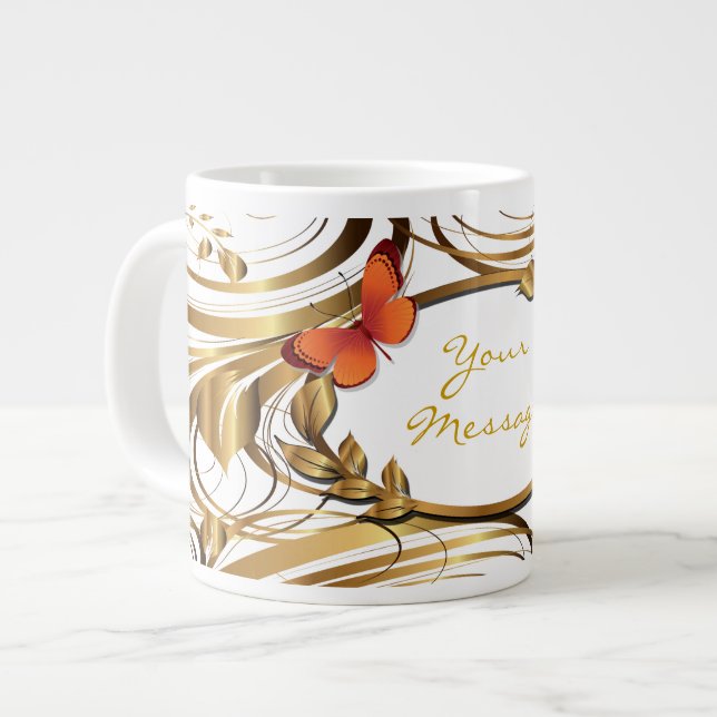 Guld Mönster 1 Mugg Jumbo Mugg (Framsida vänster)