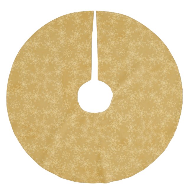 Guld- mönster för julSnowflakeblomma Julgransmatta Borstad Polyester (Framsidan)