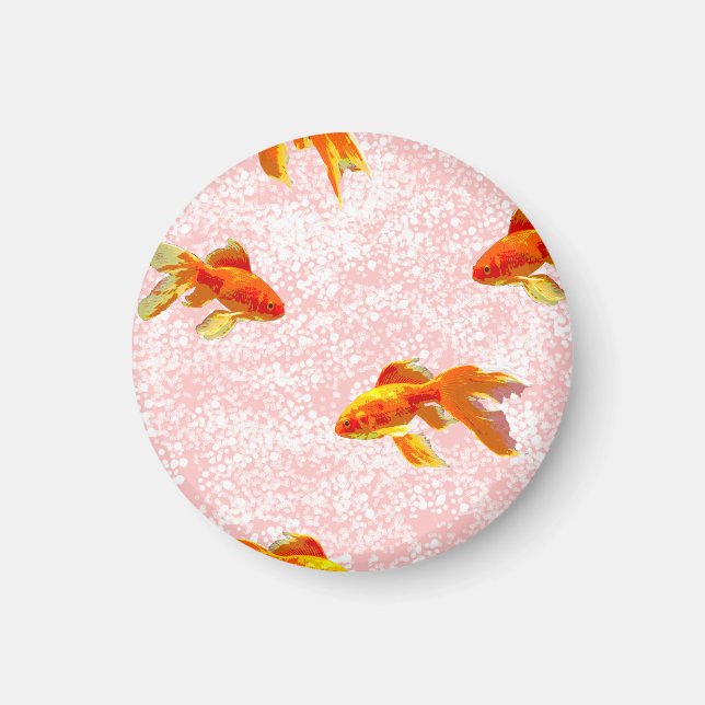 Guld mönster rosa magnet (Framsidan)
