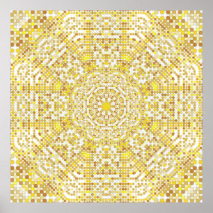 Guld mönster struktur med gyllene mosaik i Kusten Poster