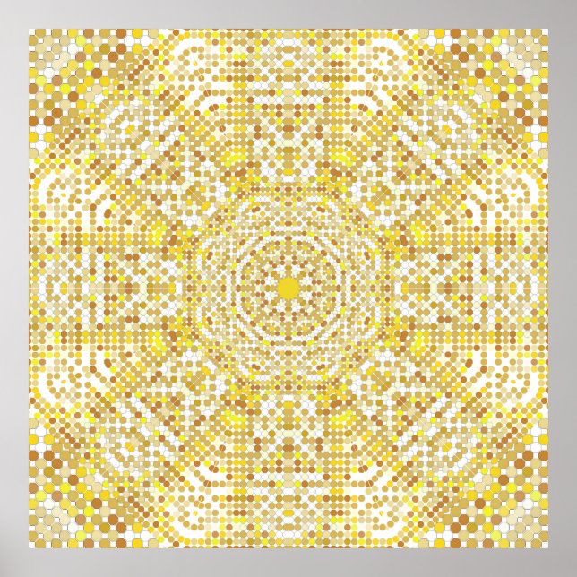 Guld mönster struktur med gyllene mosaik i Kusten Poster (Framsidan)
