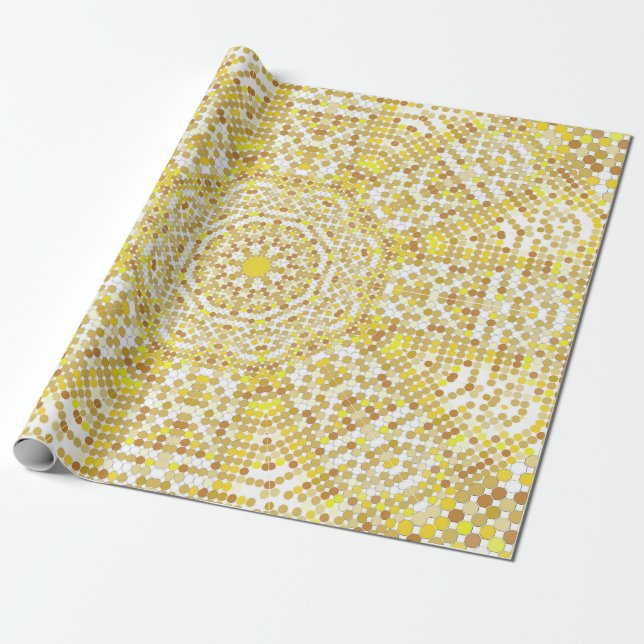 Guld mönster struktur med gyllene mosaik i Kusten Presentpapper (Utrullad)