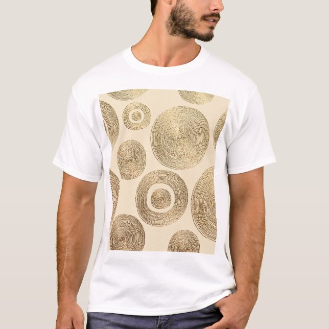 Guld mönster: Utformning av en glansig abstrakt ly T Shirt (Framsida)
