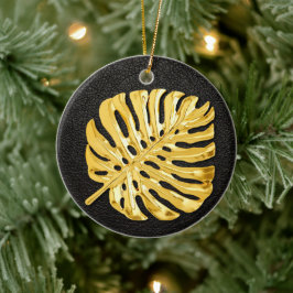 Guld Monstera Julgransprydnad Keramik