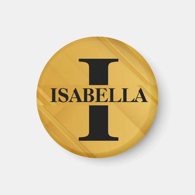 Guld mor Initial Bokstav Namn Typografi Design Magnet (Framsidan)