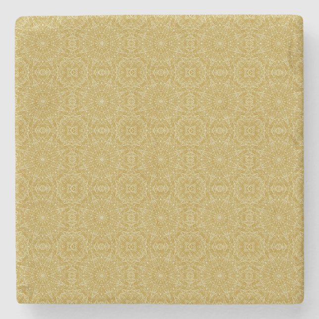 guld-mörk-abstrakt med geometrisk stjärna stenunderlägg (Framsidan)