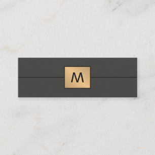 Guld- mörk Monogram för modern elegant Faux Mini Visitkort