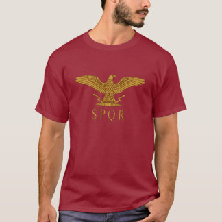 Guld- mörk T-tröja för SPQR-örn T Shirt