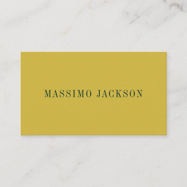 Guld & Mörkgrön Färg Minimalistisk Enkel Modern  Tilläggskort (Framsida)