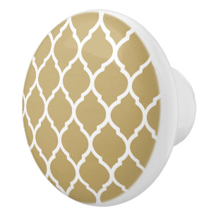 Guld Moroccan Quatrefoil Knopp