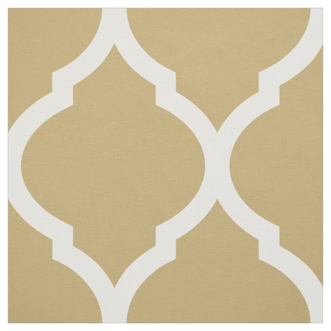 Guld Moroccan Quatrefoil Large  Tyg (Provkarta)
