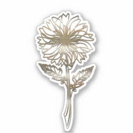 Guld Morsa Chrysanthemum Flower Klistermärken