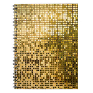Guld Mosaic: Square Tiles Struktur. Anteckningsbok