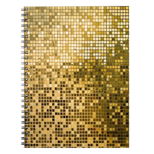 Guld Mosaic: Square Tiles Struktur. Anteckningsbok (Framsidan)