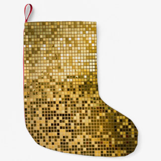 Guld Mosaic: Square Tiles Struktur. Liten Julstrumpa