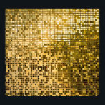 Guld Mosaic: Square Tiles Struktur. Poster<br><div class="desc">Kvadratmosaikplattor i gult guld för struktur bakgrundsmönster i lyxen: Guld Mosaic Tiles Craft opulent decor. Glitter Mosaic: Golden Tiles Form Luxurious and Shiny bakgrund. Mosaic, guld, bakgrund, plattor, struktur, kvadrat, golden, disco, glitter, glas, mönster, metall, vägg, glamor, gradient, party, insida, bad, lyx, block</div>