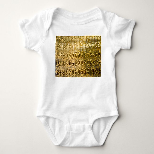 Guld Mosaic: Square Tiles Struktur. T Shirt (Framsida)