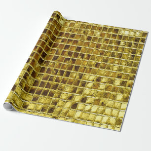 Guld Mosaic Tiles Elegant Modern Decoupage Presentpapper