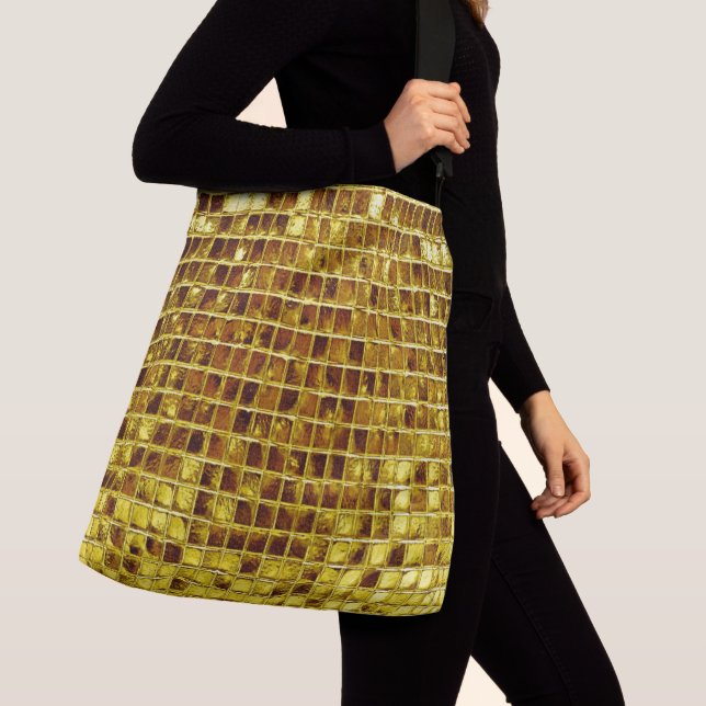 Guld Mosaic Tiles Elegant Modern lyx Axelväska (Närbild)