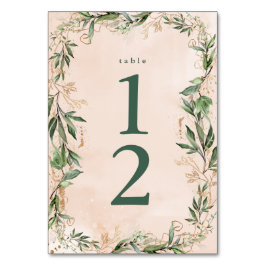 Guld Moss Eucalyptus Modern Abstrakt Geometric Rol Bordsnummer