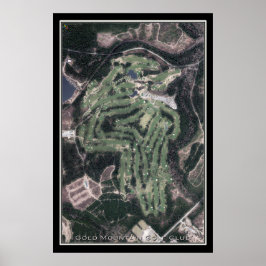 Guld Mountain Golf Klubb Washington Satellite Kart Poster