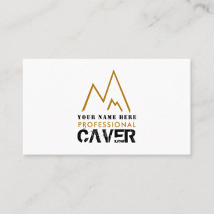 Guld Mountain Logotyp, Cave Explorer, Sportsperson Visitkort